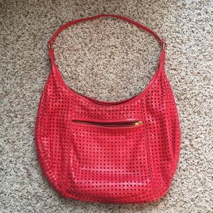 Vintage leather hobo bag - Red